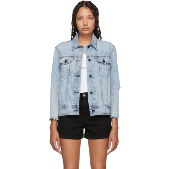 Rag & Bone Oversized Distressed Denim Jacket - Picture 7 of 9